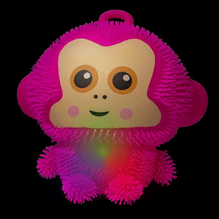 LightUp Puffer Monkey Pink