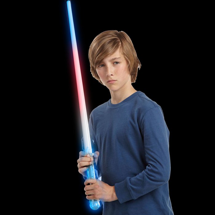 2 NEW COMPLETE RAINBOW LED SABERS SWORD light up kids play toy PLAY boy swords 