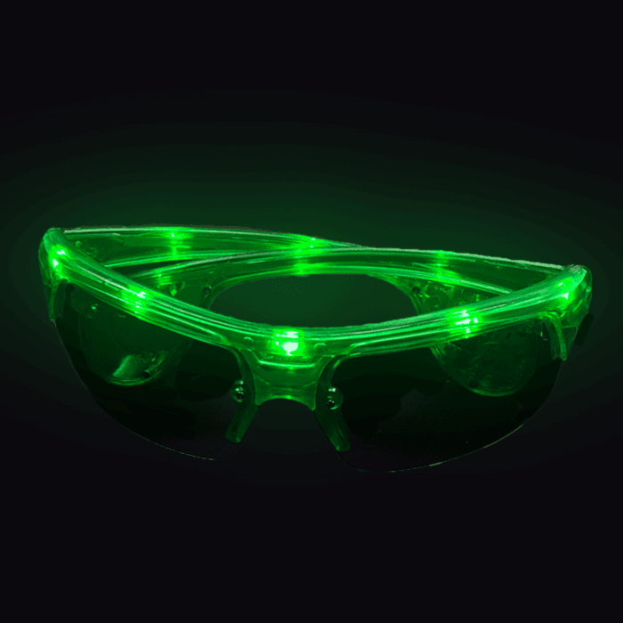 LED Flashing Sports Sunglasses- Green