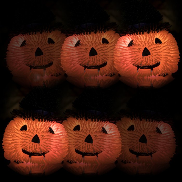 LED Light-Up Happy Halloween Puffer Toys- Pumpkin