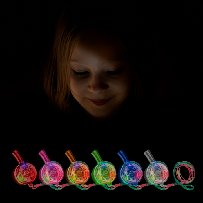 8pcs Light Sticks Emergency Glow whistle Lanyard Necklace for