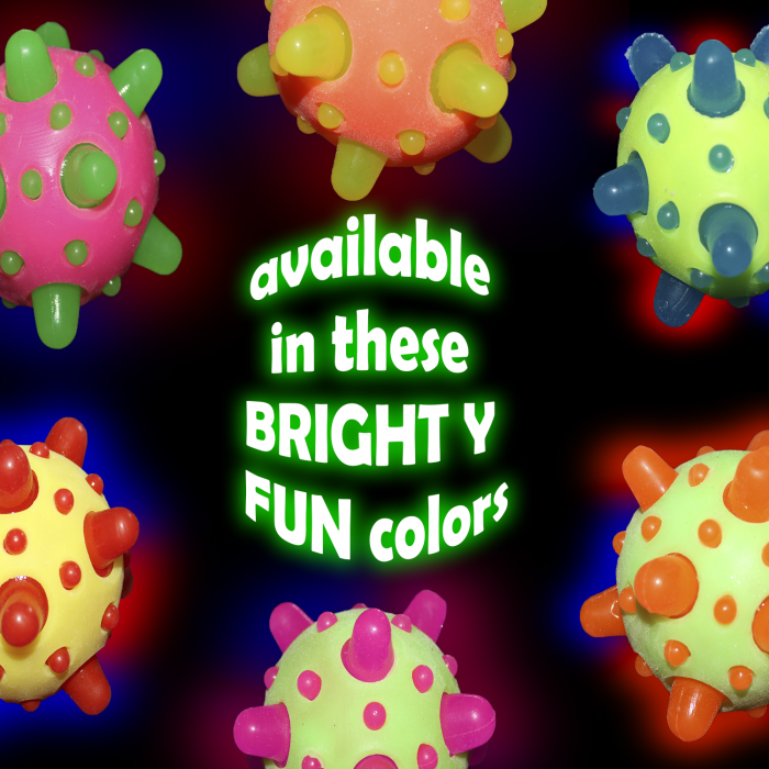 2.5" Light-Up Bouncy Balls with Spikes