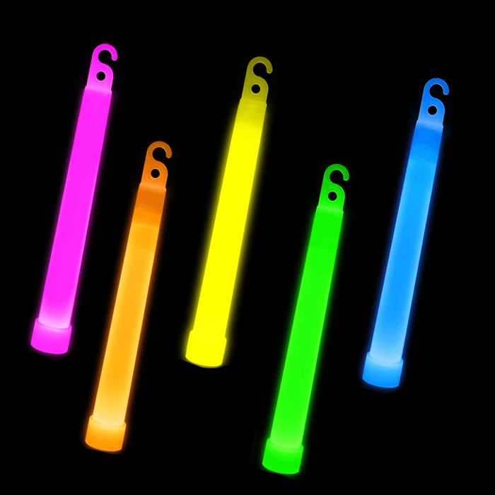 10 6" Premium Thick Christmas Party Light Glow Sticks free string assort color 