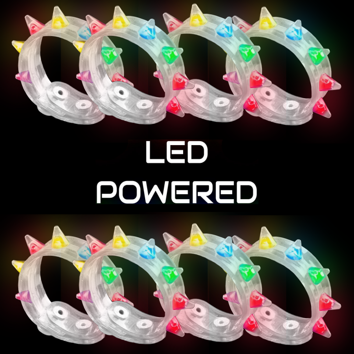 LED Flashing Spike Bracelet - White