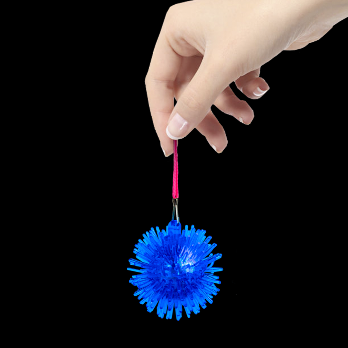 LED Light-Up Pom Pom Necklace - Blue