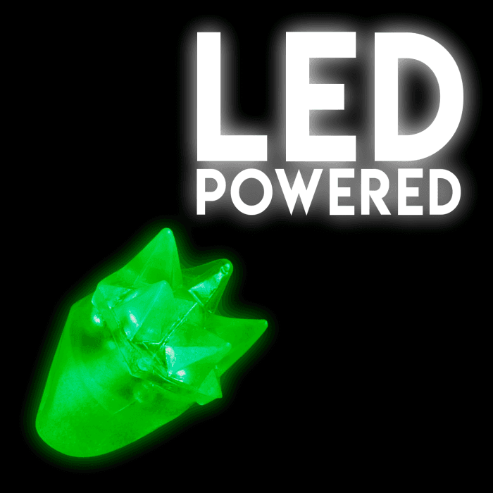 LED Flashing Spike Ring- Green