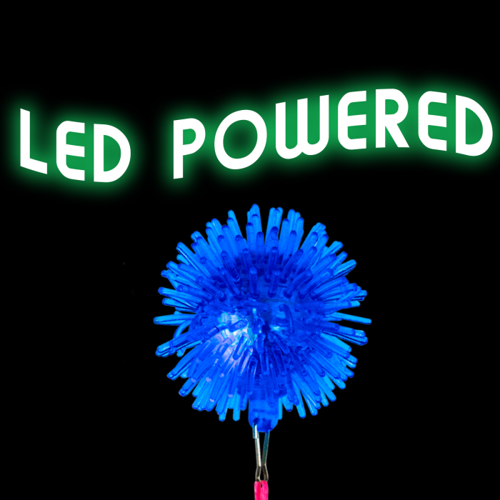 LED Light-Up Pom Pom Necklace - Blue