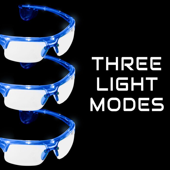 LED Flashing Sports Sunglasses- Blue