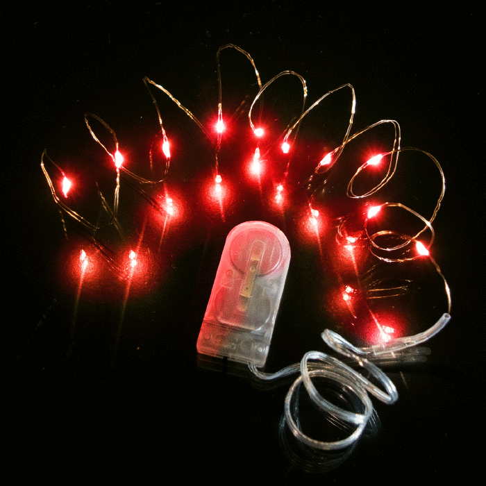 39 Inch Copper Wire Fairy Lights - Red