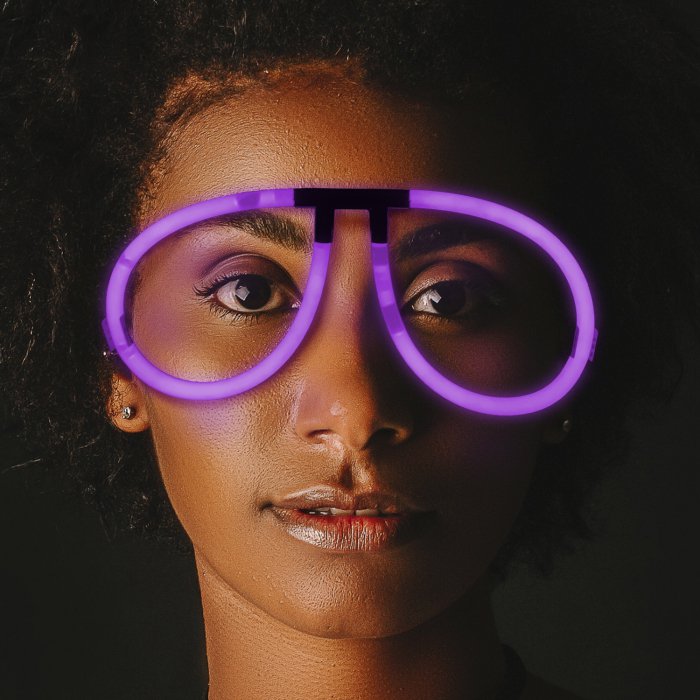 Glow Eyeglasses - Aviator - Purple