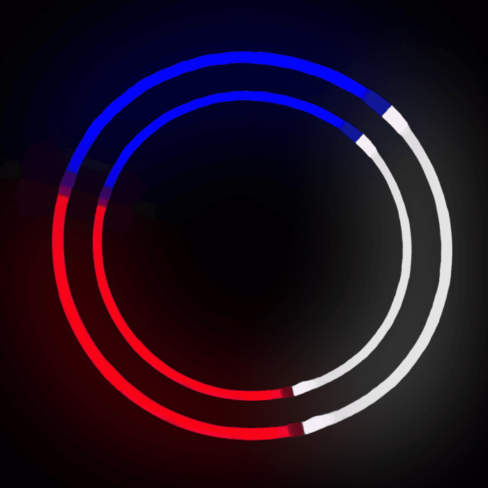 24'' Tri-Color Glowstick Necklaces - Red/White/Blue