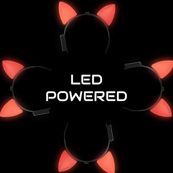 Light-Up Cat Ears - Red