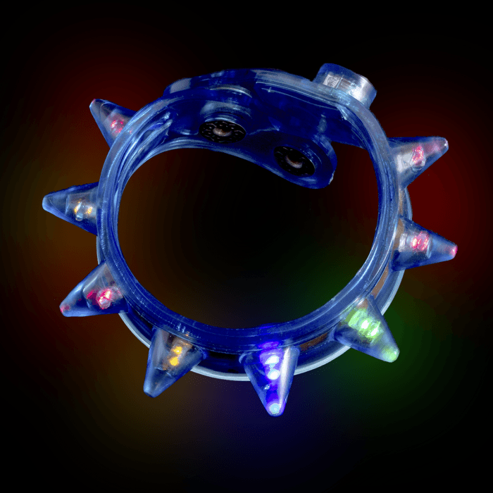 LED Flashing Spike Bracelet - Blue