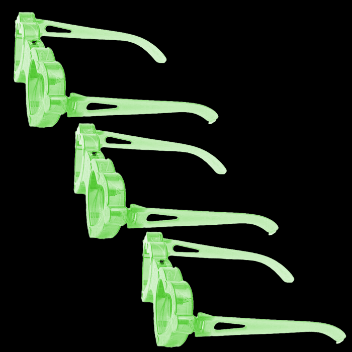LED Light Up Heart Eyeglasses- Green