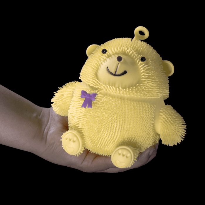 7" Light-Up Puffer Bear- Yellow