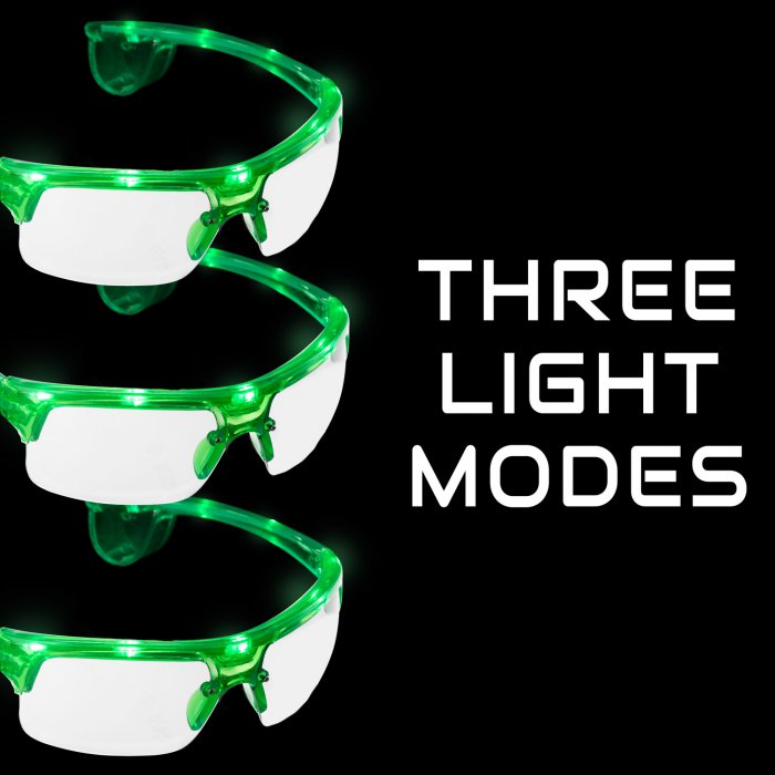 LED Flashing Sports Sunglasses- Green