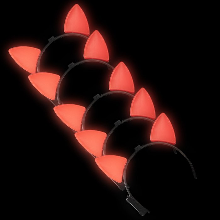 Light-Up Cat Ears - Red