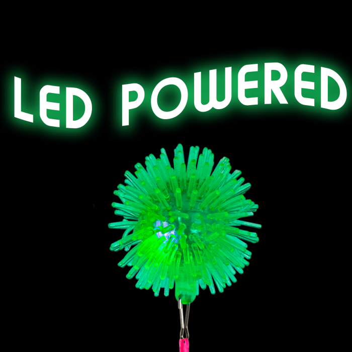 LED Light-Up Pom Pom Necklace - Green