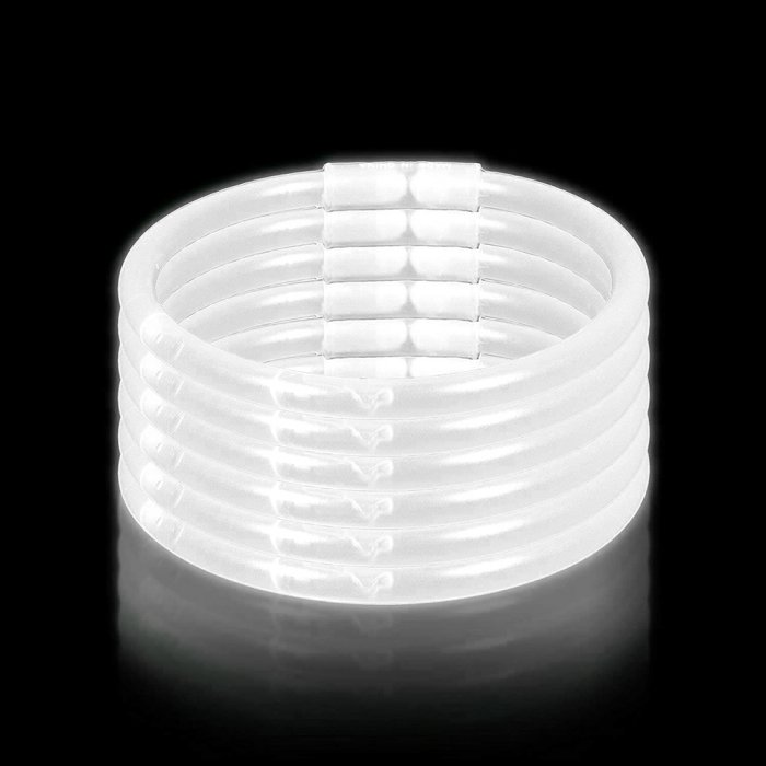 9 Inch Glow Stick Bracelets - White