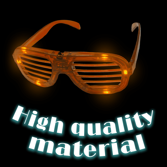LED Flashing 80s Sunglasses - Orange