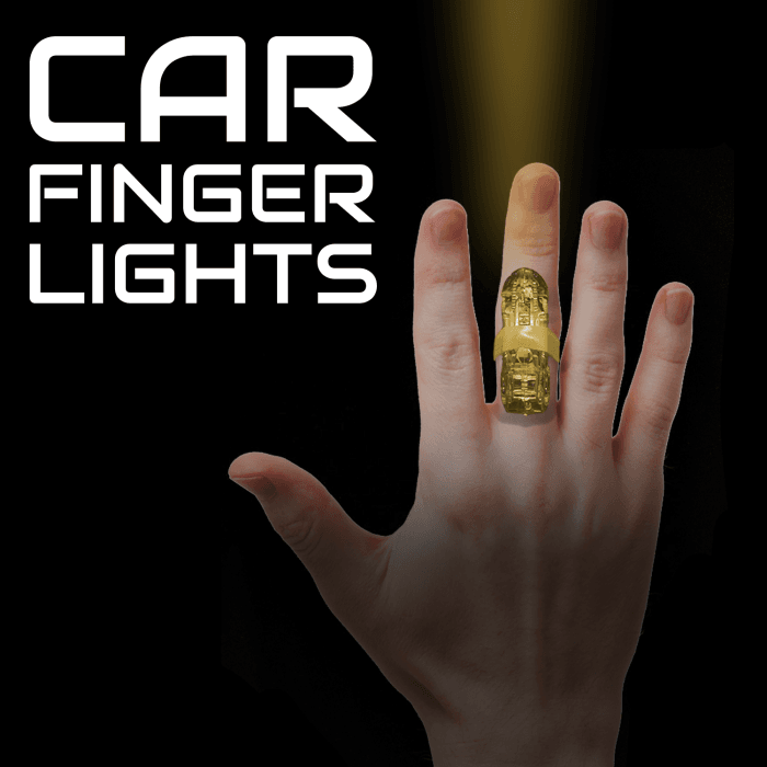 1.75" Light-up Car Finger Lights - Orange