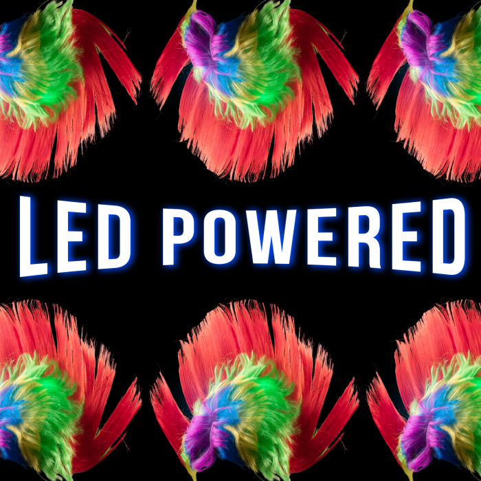 LED Flashing Multi-Color Mohawk Wig