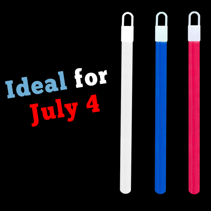 6" Standard Glowsticks -Red, White & Blue (72 pack)