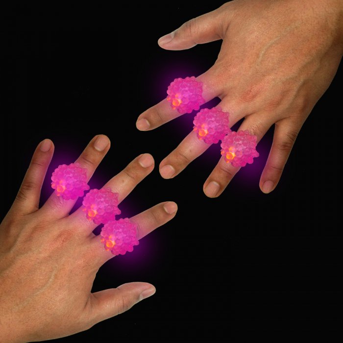 LED Flashing Bumpy Ring- Pink