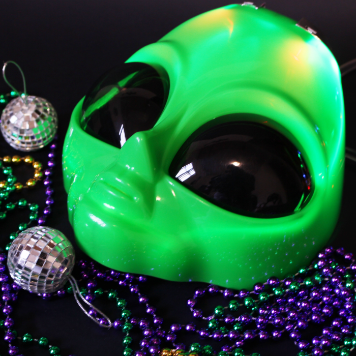 Rhode Island Novelty LED Light-Up Flip Green Alien Space Costume Mask 
