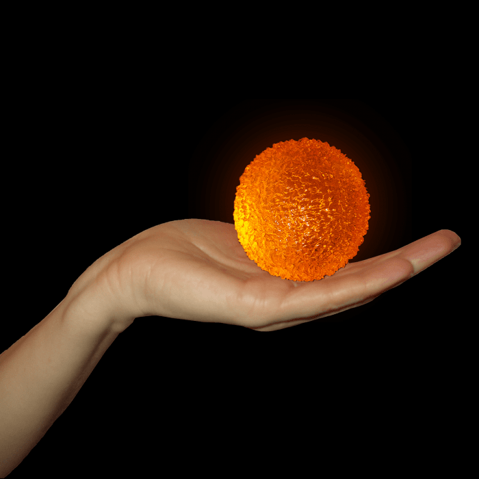 2.5" Light-Up Crystal Ball- Orange