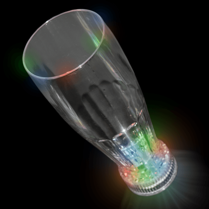 LED Flashing Pilsner Glass with Freezable Base - 12oz