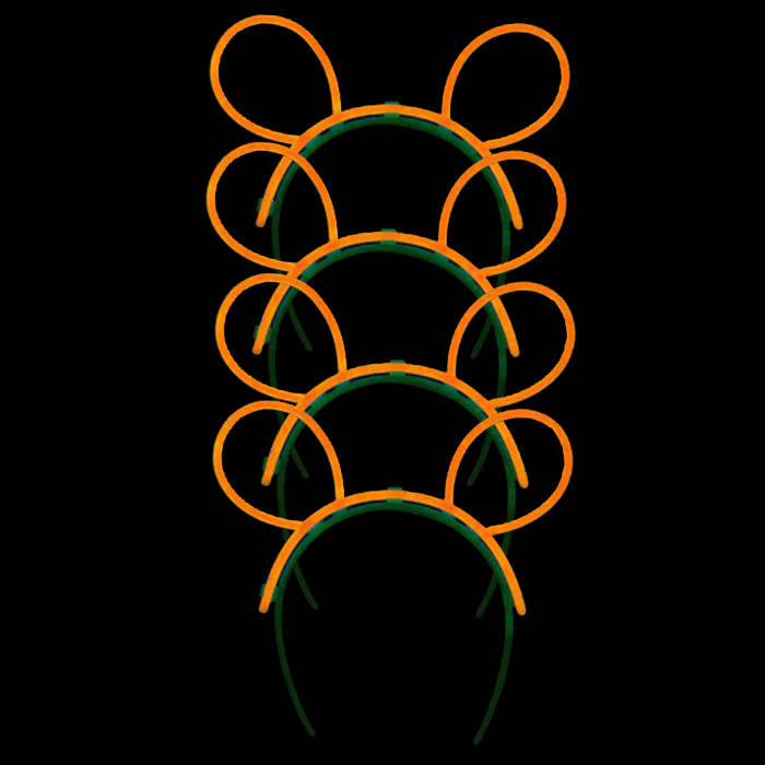 Glow Bunny Ears - Orange