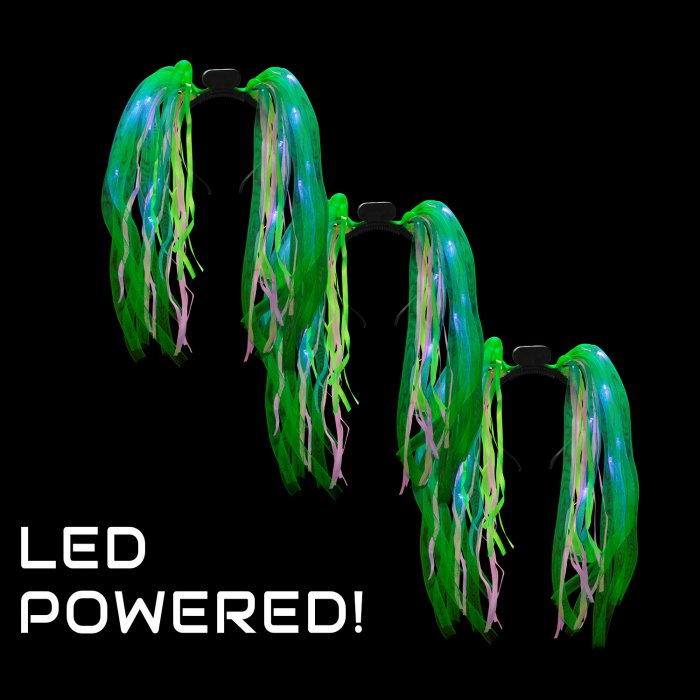 LED Light-Up Tentacle Headbopper- Green
