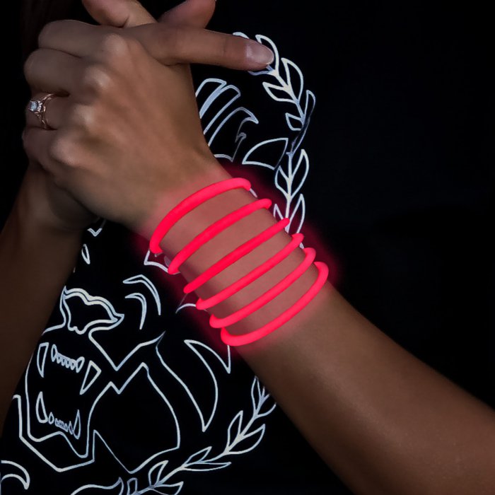 8 Inch Glowstick Bracelets - Red