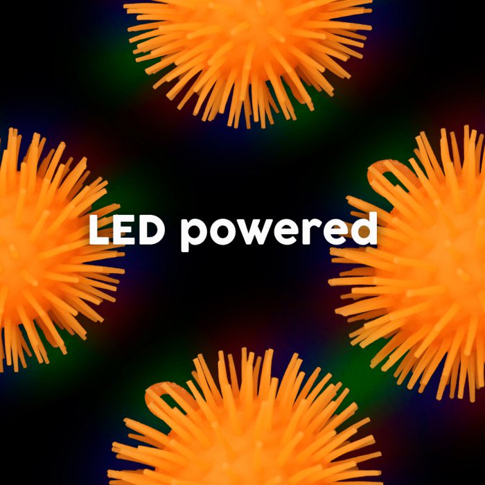 LED Flashing Pom-Pom Ball- Orange