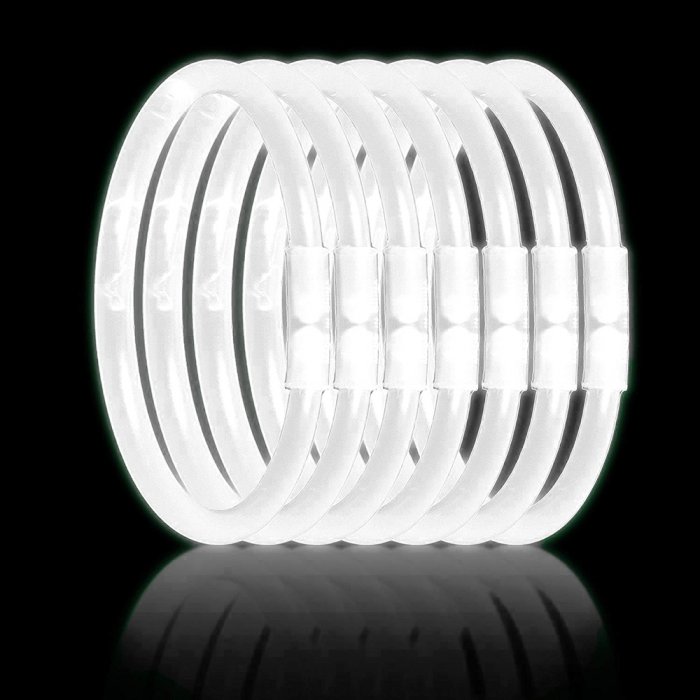 8 Inch Glowstick Bracelets - White