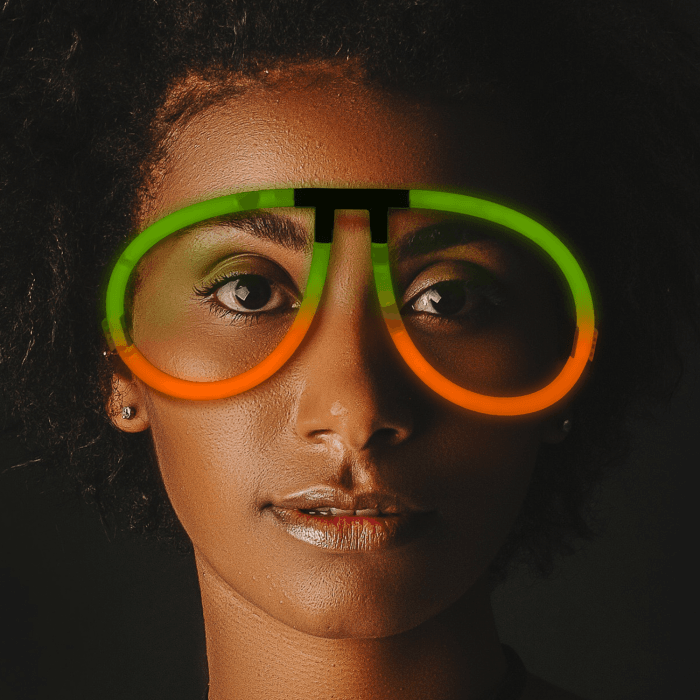Glow Eyeglasses - Aviator - Bi Orange/Green