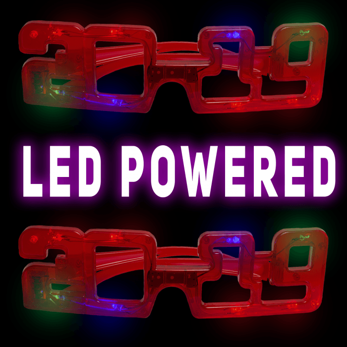 2019 Light-Up LED Glasses- Red