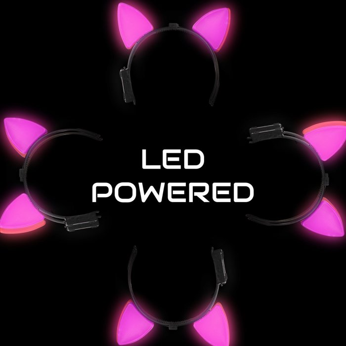 Light-Up Cat Ears - Pink