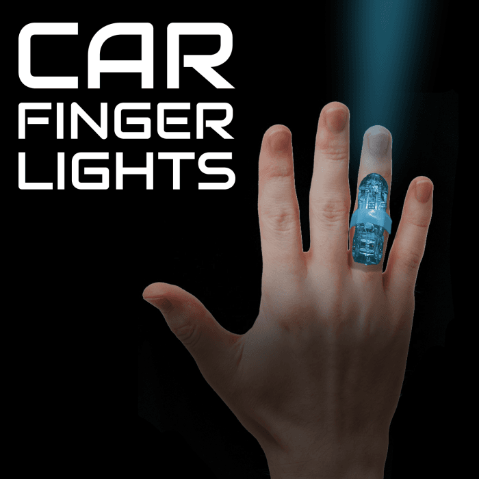 1.75" Light-up Car Finger Lights- Blue