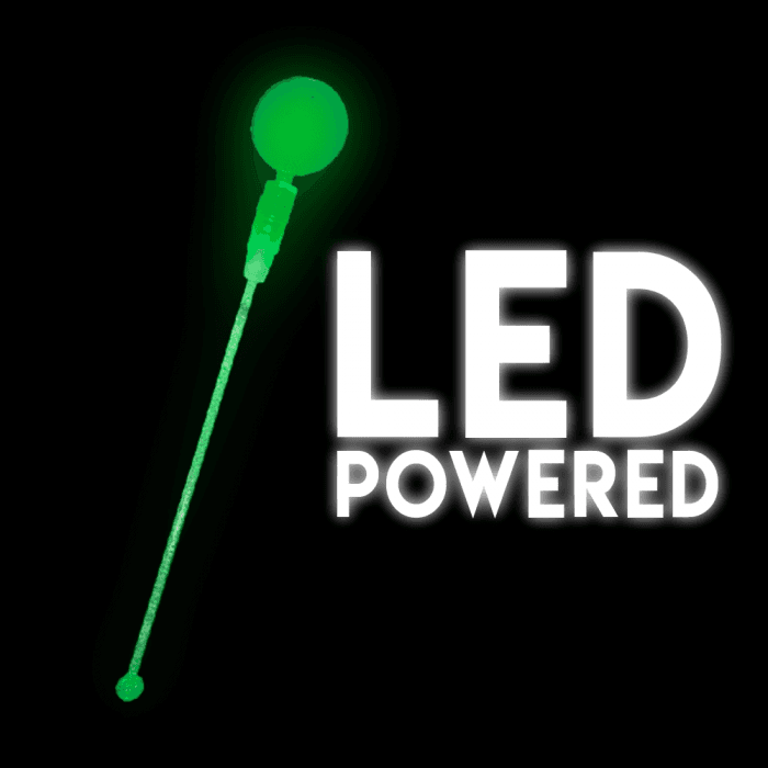 LED Light Up Circle Cocktail Stirrers - Green