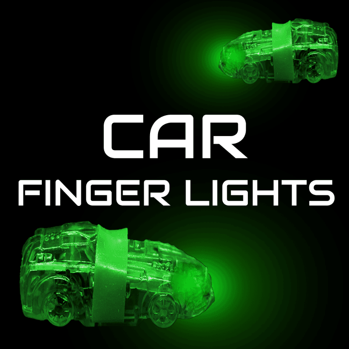 1.75" Light-up Car Finger Lights- Green