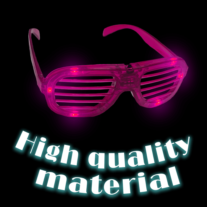 LED Flashing 80s Sunglasses - Pink