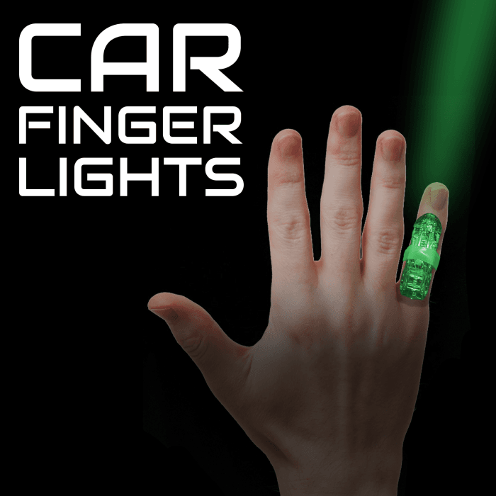 1.75" Light-up Car Finger Lights- Green